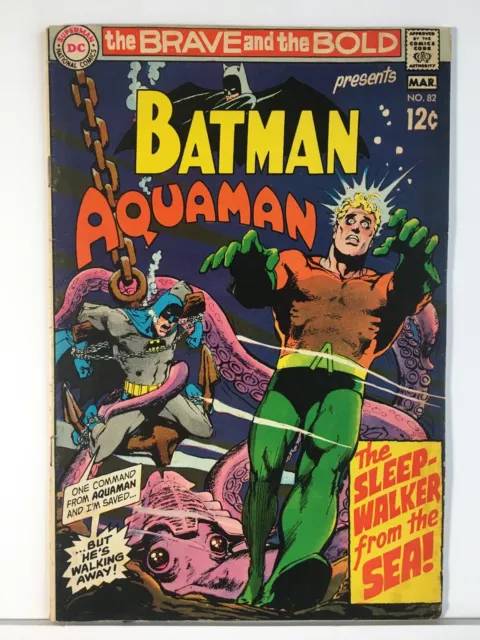 BRAVE & the BOLD 82 -DC Comic 3/69 BATMAN AQUAMAN origin OCEAN MASTER Neal Adams