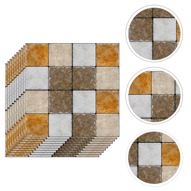 30 Pcs Simulierte Fliesenaufkleber PVC Für Mosaik-Wandpaneele