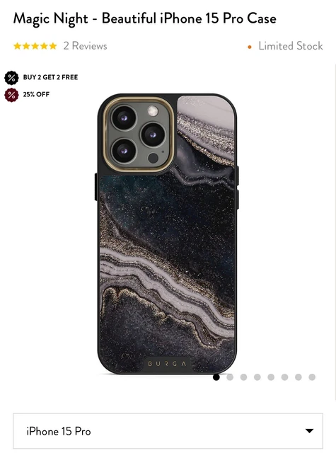 Burga iPhone 15 Pro Case Elite Apple Glitter Gift Idea RRP £64