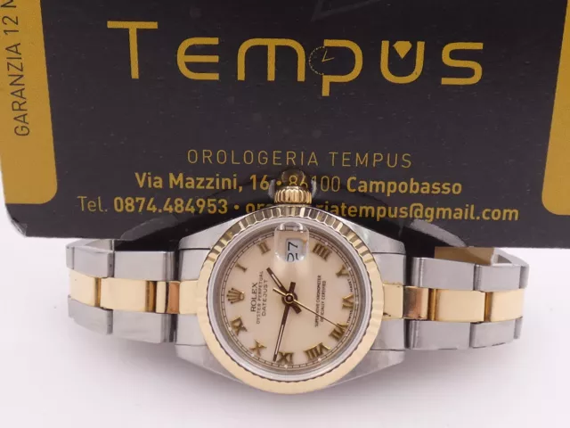 Rolex Datejust Lady 69173 Acc&Oro 18 Kt Automatico Anno 1990 With Box Orologio