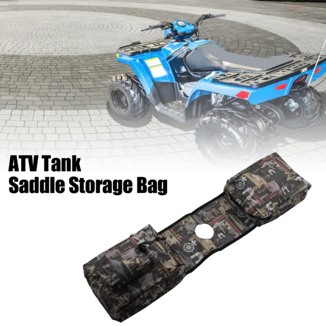 ATV UTV Saddlebags Cargo Pouch Storage Bags Motorcycle Fuel Gas Tank Saddle Bag