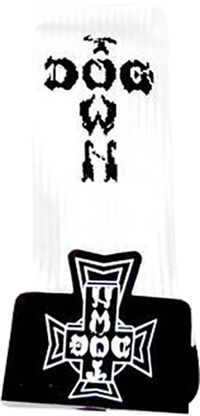 DOGTOWN CROSS LETTERS CREW SOCKS WHITE/BLK 1pr