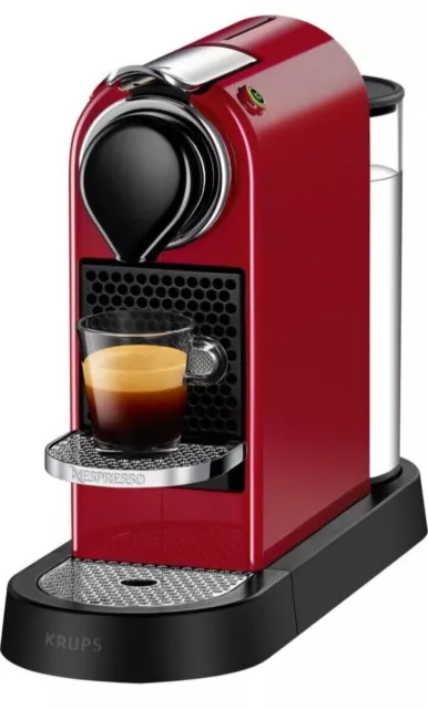 Krups Nespresso CitiZ Kapselmaschine - Cherry Red - Neu