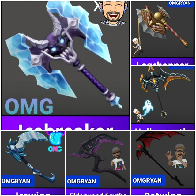 ROBLOX MURDER MYSTERY 2 ANCIENT 6 Pack MM2 GODLY KNIVES AND GUNS £11.50