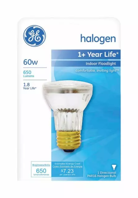 (6 pack) GE 60 watt Glass Halogen Reflector PAR16 Indoor Flood Light Bulb  650