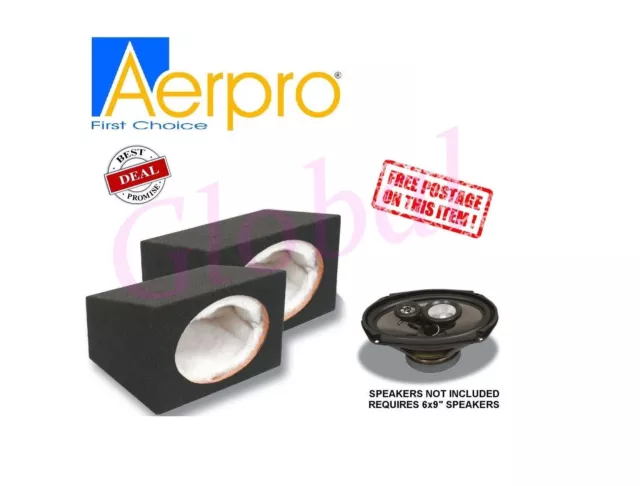 AERPRO SB69A 6x9" SEALED SPEAKER PAIR ENCLOSURE BOX MDF CABINET SURFACE 6x9 inch