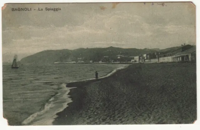 23-24126 - Napoli Bagnoli - La Spiaggia Viaggiata 1926 Difetti D'angolo