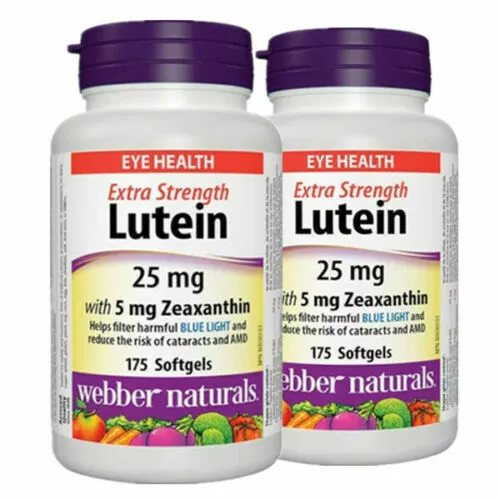 Webber Naturals® Lutein 25 mg with Zeaxanthin 5 mg, Twin Pack （2 x175 Capsules）