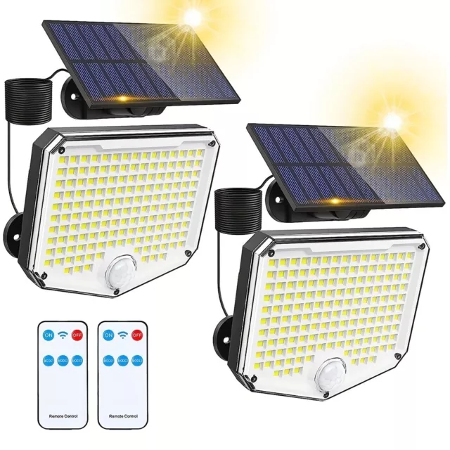 LED Solar Panel PIR Motion Sensor Wall Light Outdoor Garden Security Flood Lamp 2