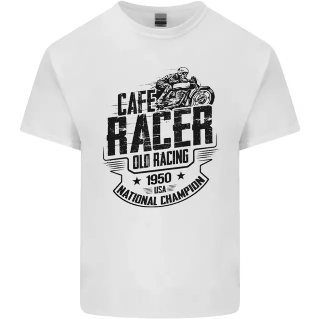 Cafe Racer Vecchio da Corsa Motociclista Uomo Cotone T-Shirt Maglietta