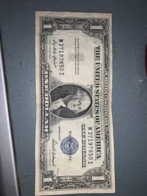 ✔ One 1935 Blue Seal $1 Dollar Silver Certificate, VG/VF, Old US One Dollar Bill