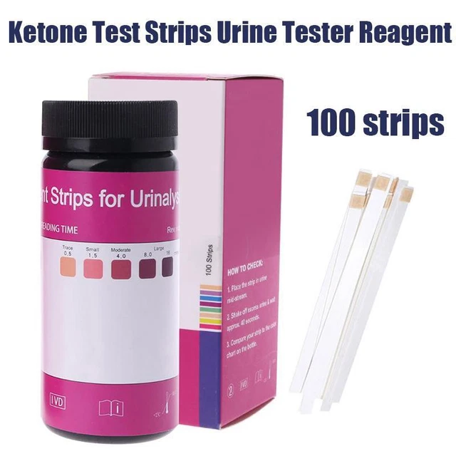Keto Diet Ketone FDA/CE Carejoy Medical 100 tiras análisis probador de orina