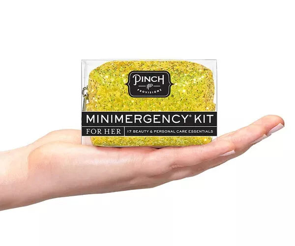 PINCH PROVISIONS MINIMERGENCY Kit for Her in Yellow Glitter Pouch Retail  $22 NWD $11.99 - PicClick