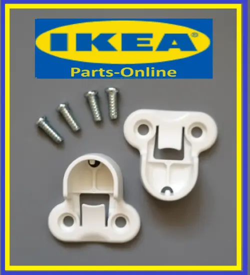 IKEA 2 X PAX Soporte de Armario Clips para Riel Blanco #130527 Tornillos X 4 #100325