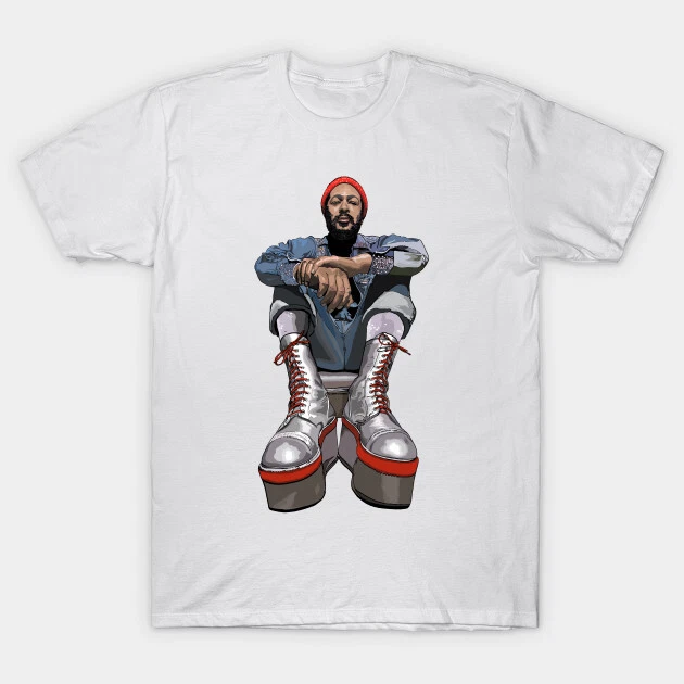 Marvin Gaye Boots T-Shirt 70s Fan Funky Motown Diana Ross Micheal Jackson 5