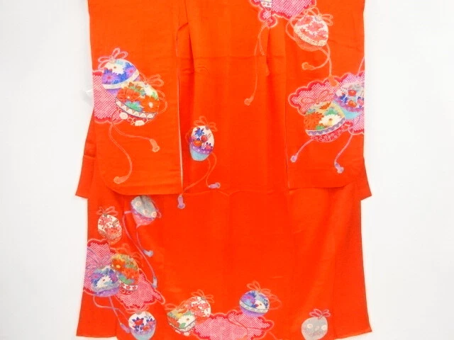 44691# Japanese Kimono / Antique Kimono For Girls / Bell