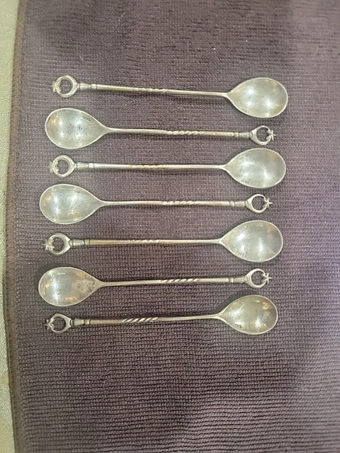 (7) Sterling Silver .800 Stir Spoon International RARE USSR(¿) star moon