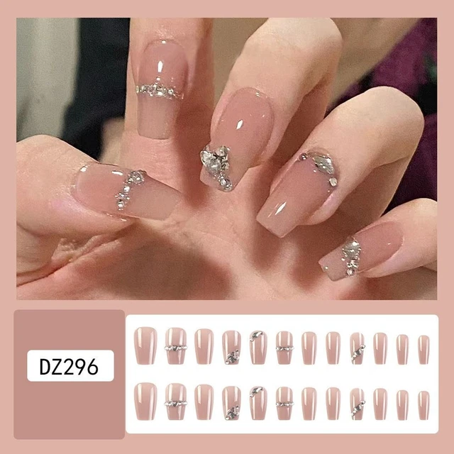 Middle Length Ballerina False Nail Wearable Manicure T-shape Nail Tips  Girl