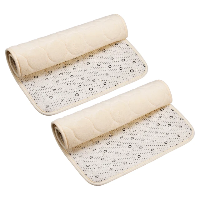 Tappetino bagno memory foam 2 pz, 15,7"" x 24"" tappetino doccia bagno pile corallo - beige