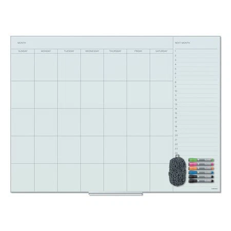 U BRANDS 3969U00-01 Vidrio Flotante Borrado en Seco Sin Fecha Calendario de un Mes, 48 x