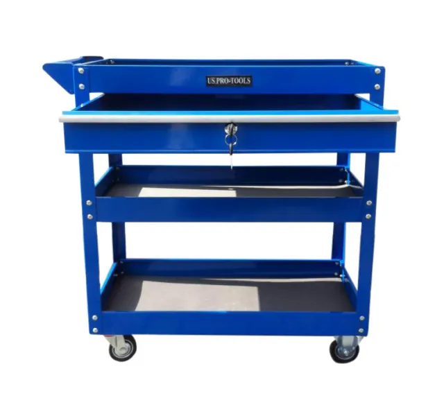150 Us Pro Tools Tool Cart Trolley Workstaion Box Blue 3