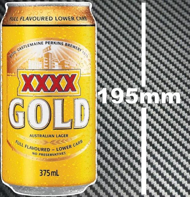 XXXX Gold Beer Can Sticker Suit Bar Camping Fishing Boat Tackle Bait Box Fridge