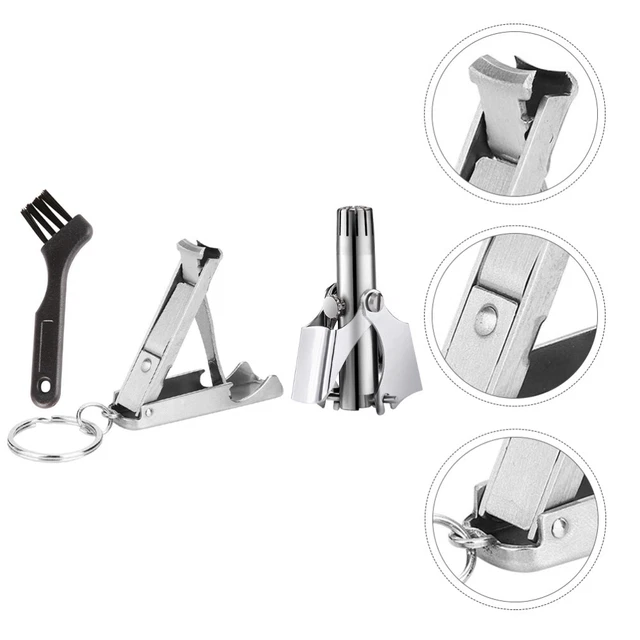 Tijeras de pelo nasal acero inoxidable 303 afeitadora de pelo nasal cortador de pelo facial Silver