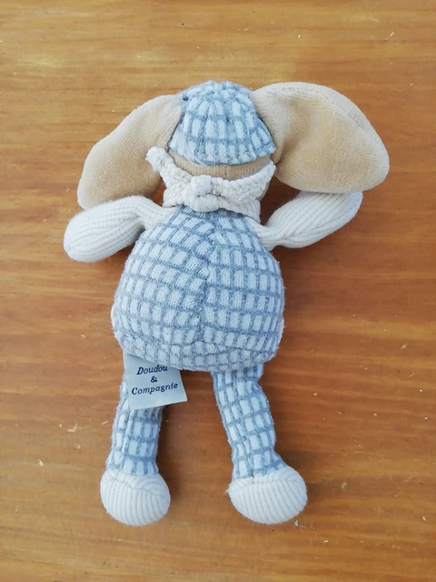 Doudou Et Compagnie Peluche Lapin Beige Ecru Gris Casquette 2
