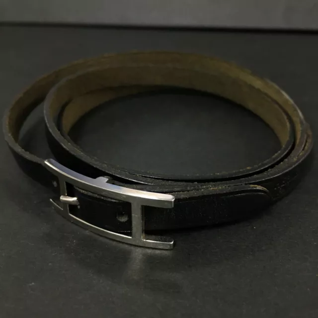 HERMES API3 BLACK Leather Bracelet/4Y0120 $1.00 - PicClick