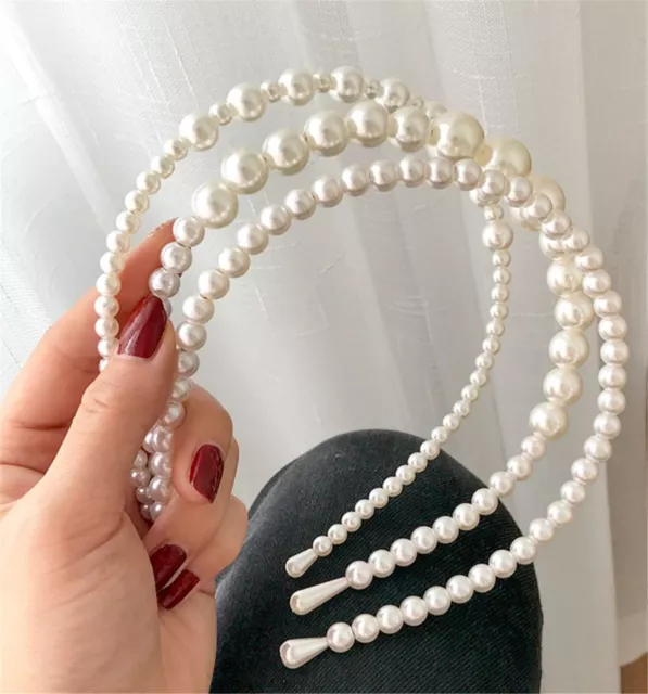 Women Girl Chic Pearl Party Hair head band headband Hoop