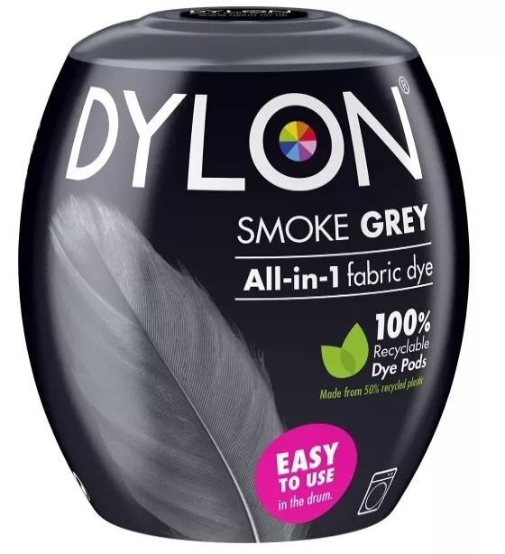 DYLON Washing Machine Fabric & Clothes Dye Pod - Smoke Grey Colour Paint 350