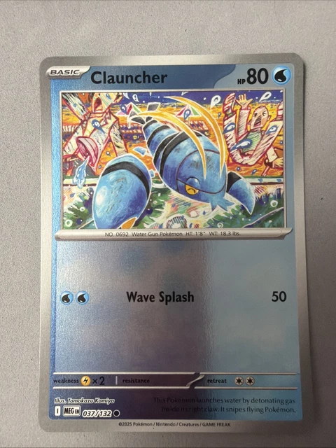 Launcher Pokemon POKEMON TCG * Mega Evolution * 37/132 Clauncher REVERSE HOLO COMMON ...