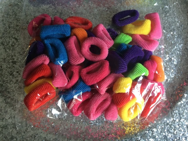 Lot De 100 Élastiques à Cheveux Multicolores - Chouchous Pour Enfants Filles