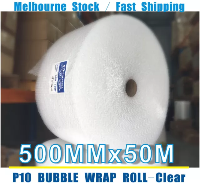 500mm x 50M (L)  Meters Bubble Wrap Roll Bubblewrap - CLEAR 10mm Bubble