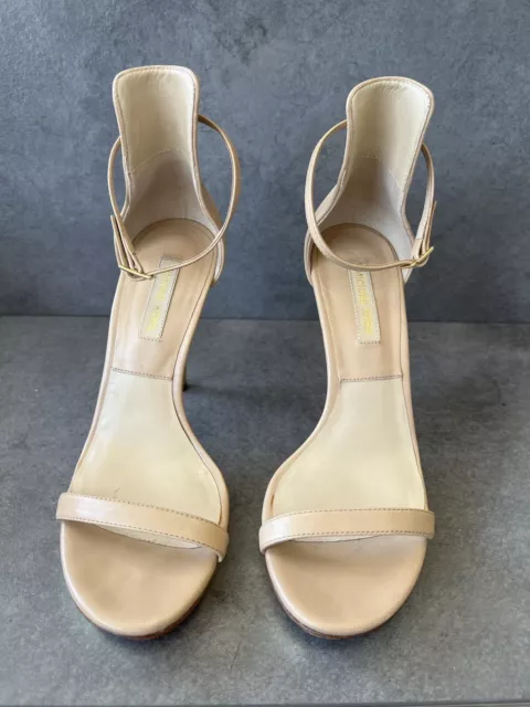 Michael Kors Collection Doris Leather Ankle Strap Platform Heels Sz IT 38 7.5 US 2