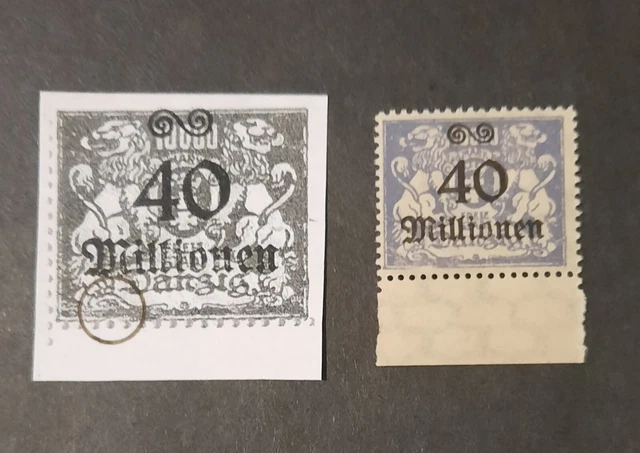 Danzig Überdruck 40 Mio auf 10000M Mi-Nr. 172 PF postfrisch, Beschreibung lesen!