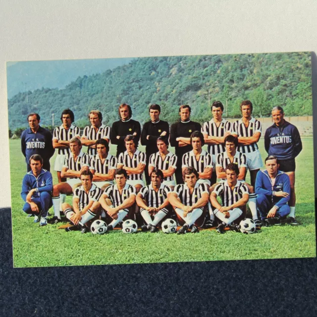 Cartolina squadra calcio Juventus campionato 1974/75 stampato autografato