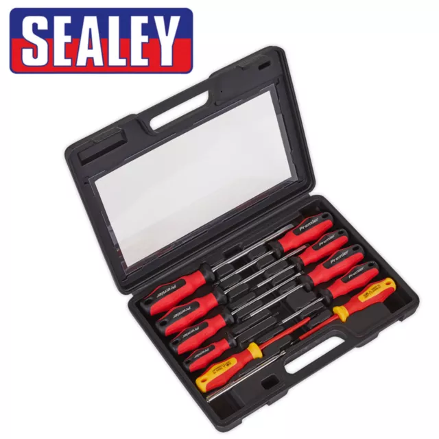 Sealey Powermax Set Tournevis 11pc Magnétisée Embouts Pozi Phillips Fendue VDE