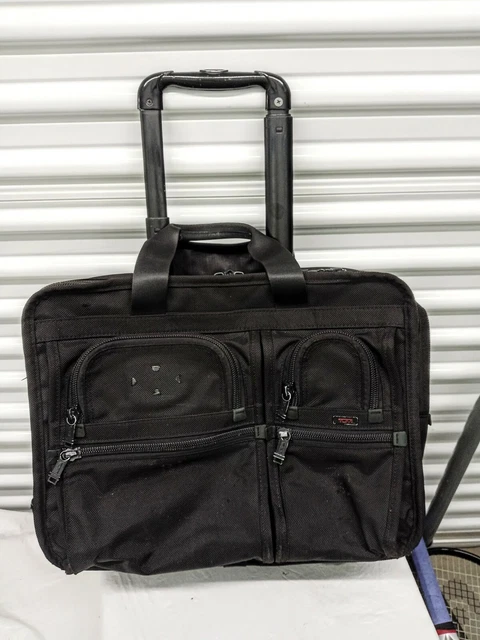 TUMI 'Alpha' Black Nylon Expandable Wheeled Briefcase - 26104DH 2