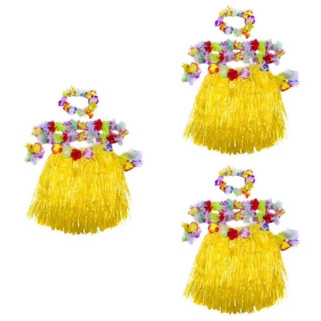 Ghirlanda collo tropicale 3 pezzi hawaiano Leis bambini hula ragazza danza