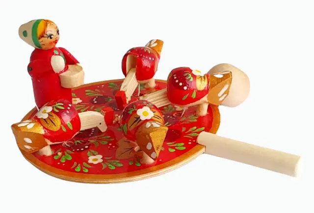 Jouet en bois rouge -  Jouet traditionnel russe - Cadeau Russe