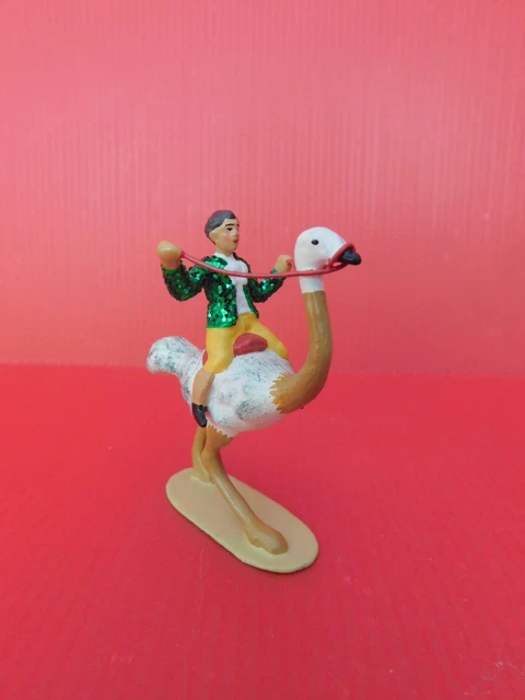 Figurine CBG Mignot - Musicienne De Cirque Assise - 1/32 (60mm) - Plomb Peint - France