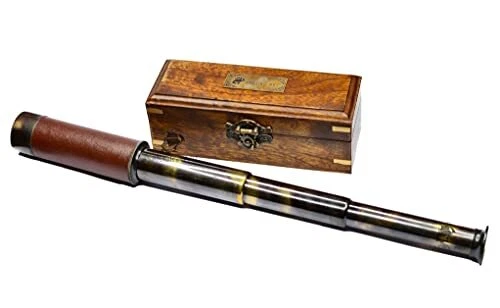 Antique Brass Telescope Vintage Look-Premium Quality with Glass Optics-Fully