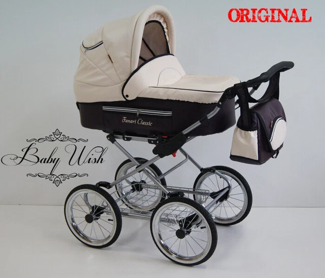 FANARI  CLASSIC Pram Retro Baby Fashion 2in1 CARRYCOT + PUSHCHAIR, FREE EXTRAS!