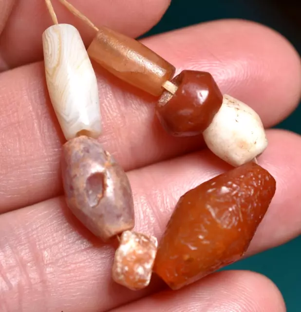 Ancient Excavated Carnelian & Agate Handmade Stone Beads From Mali African Trade 3