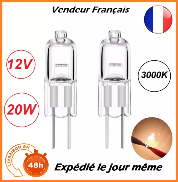 2 X Ampoule G4 Halogène 20W 12V 3000K Blanc Chaud Eclairage Maison Lustre Deco