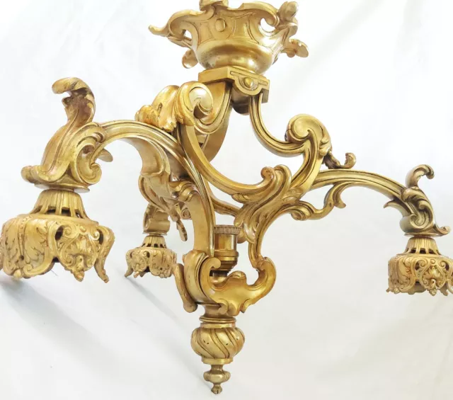 Antique Exceptional Palatial Louis Xv Rococo French Bronze Chandelier