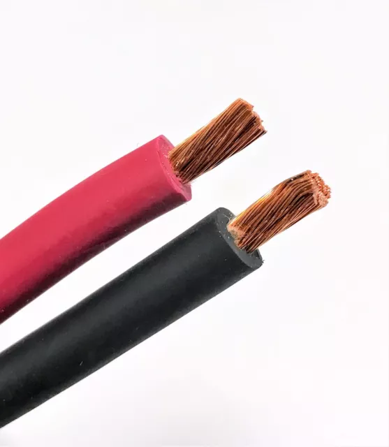 Welding Cable Red Black 8 AWG GAUGE COPPER WIRE BATTERY SOLAR LEADS MADE IN USA