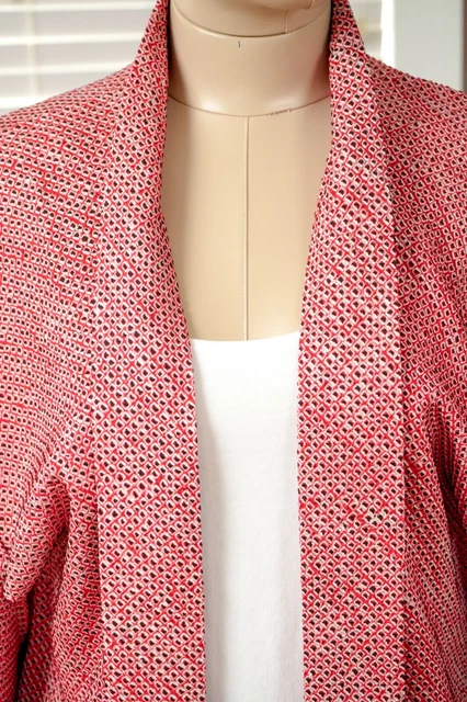 Dear Vanilla Japanese Silk Haori Jacket Women's Kimono Authentic Vintage Mint 3