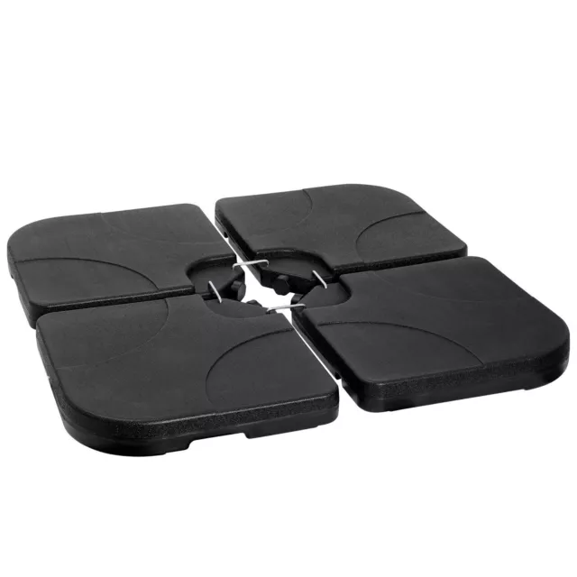 4 Piece  Patio Umbrella Cantilever Offset Stand Square Base Plate Set Black Base